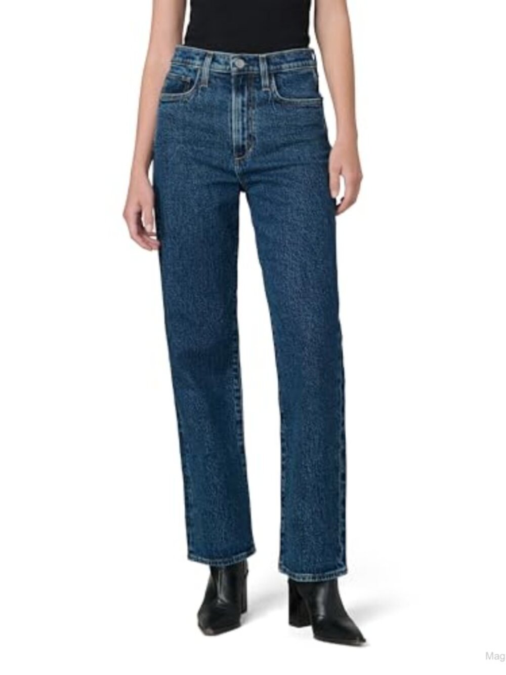 Petite High Rise Straight Leg Jeans Comfort Stretch Denim